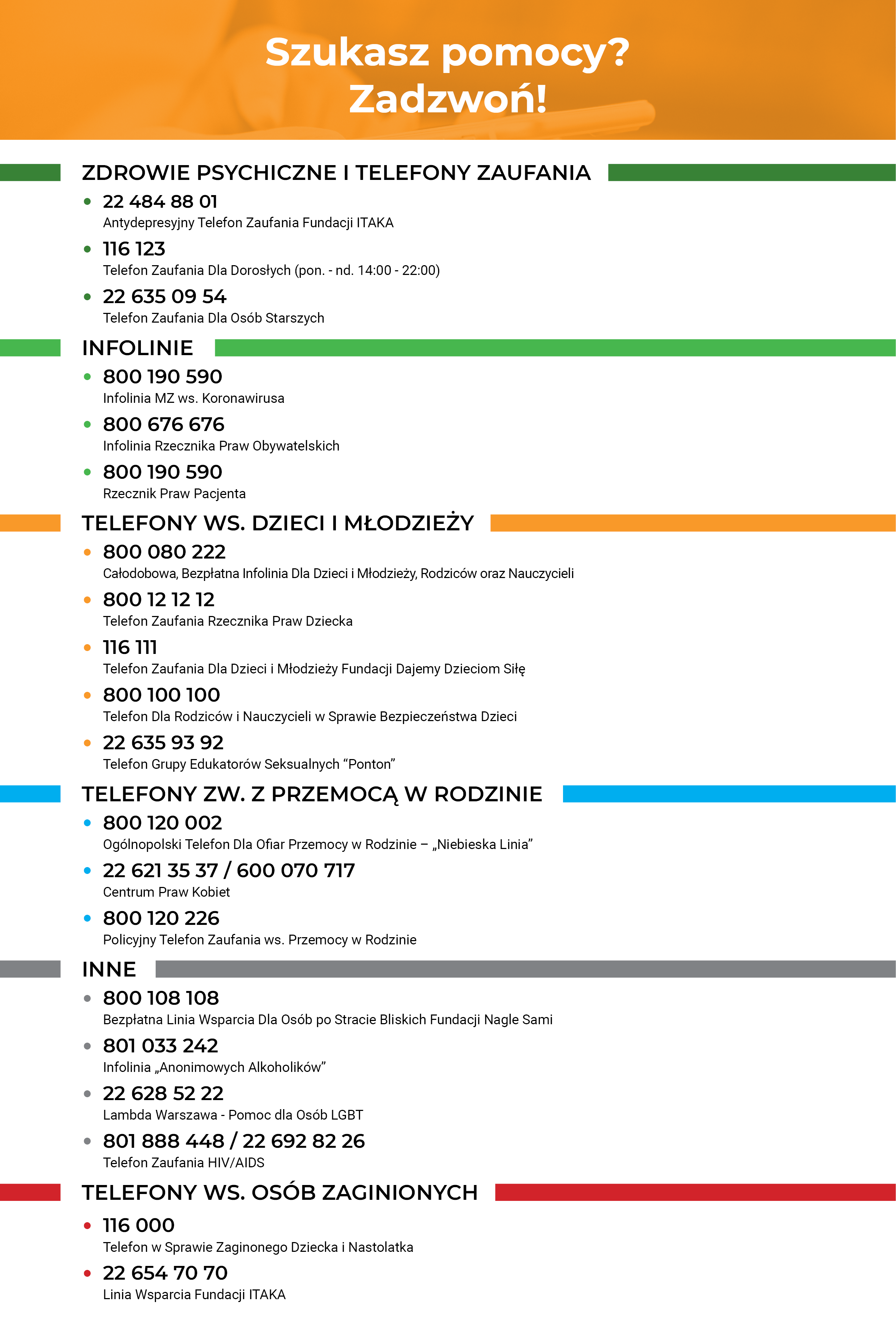 Ilustracja do informacji: Szukasz pomocy? Zadzwoń!